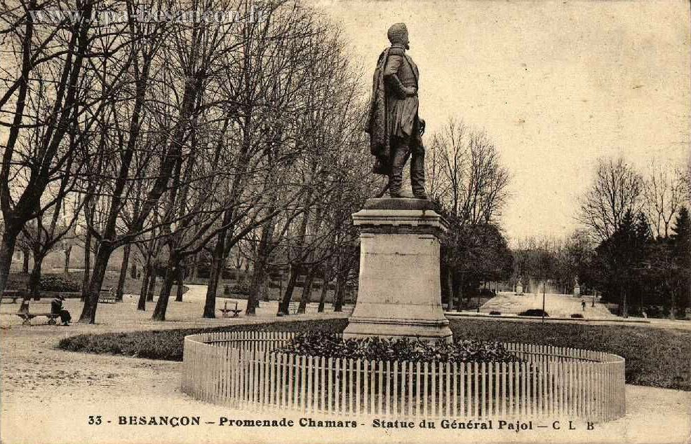 33 - BESANÇON - Promenade Chamars - Statue du Général Pajol